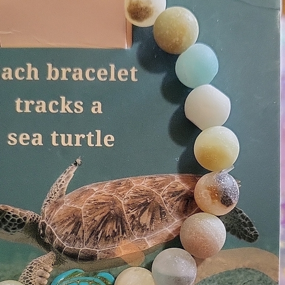 NWT Sea Turtle Tracking Sky Stone with Turtle Charm Bracelet - Multicolor - Picture 7 of 10